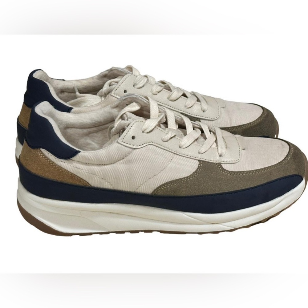 Porter & Ash Men's Cream and Brown Sneakers, Sz 9
